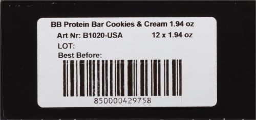 Barebells Cookies & Cream Protein Bar Perspective: back