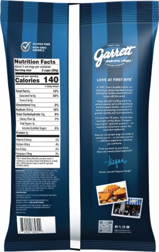 Garrett Popcorn CheeseCorn Popcorn Perspective: back