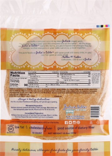 Julia's Table™ Six Gluten Free Sweet Potato Wraps 6 Count Perspective: back