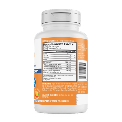 Oceanblue® Professional Omega-3 2100® with Tumeric Softgels Perspective: back