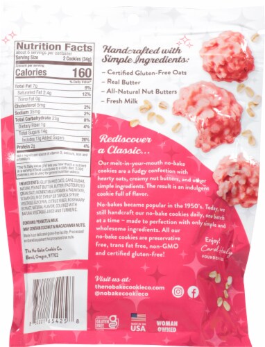 The No-Bake Cookie Co.™  Gluten-Free White Chocolate Strawberry No Bake Cookies Perspective: back