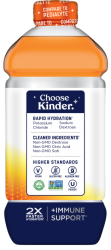 Kinderlyte® Natural Orange Flavored Oral Electrolyte Solution Perspective: back