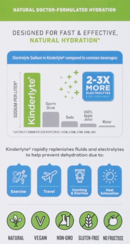 Kinderlyte Fruit Punch Natural Electrolyte Powder 6 Count Perspective: back