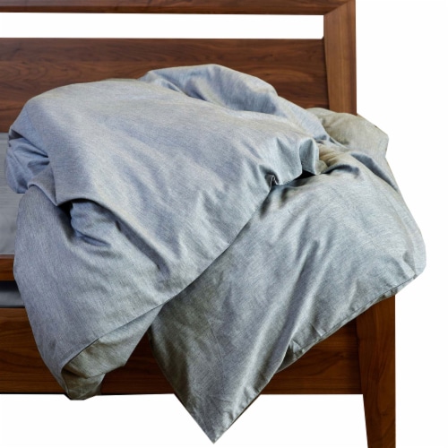 BedVoyage Melange viscose from Bamboo Cotton Duvet Cover, King - Silver Perspective: back