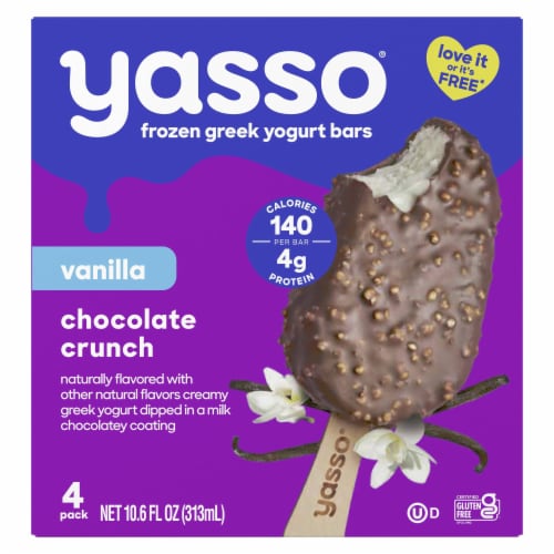 Yasso Vanilla Chocolate Crunch Frozen Greek Yogurt Bars Perspective: back