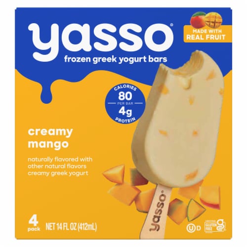 Yasso Creamy Mango Frozen Greek Yogurt Bars Perspective: back