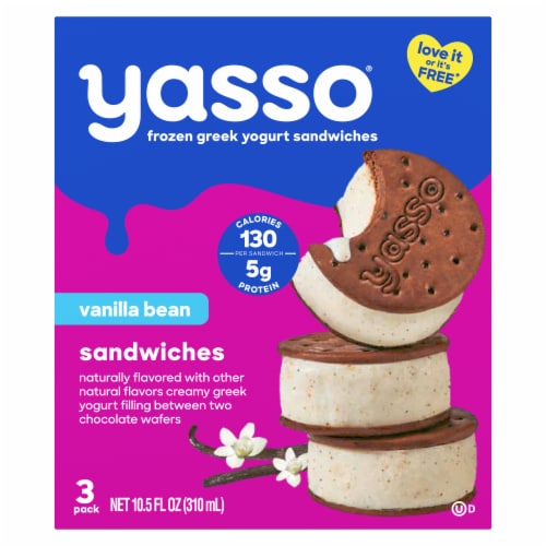 Yasso Vanilla Bean Frozen Greek Yogurt Sandwiches Perspective: back