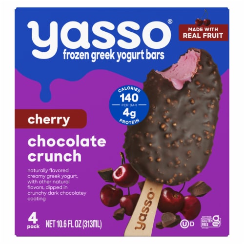 Yasso Cherry Chocolate Crunch Frozen Greek Yogurt Bars Perspective: back