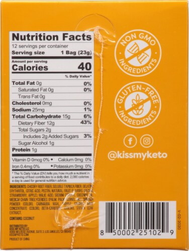 Kiss My Keto Peach Apple & Strawberry Keto Gummies Perspective: back