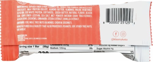 Kiss My Keto Chocolate Maple Donut Nutrition Bars Perspective: back