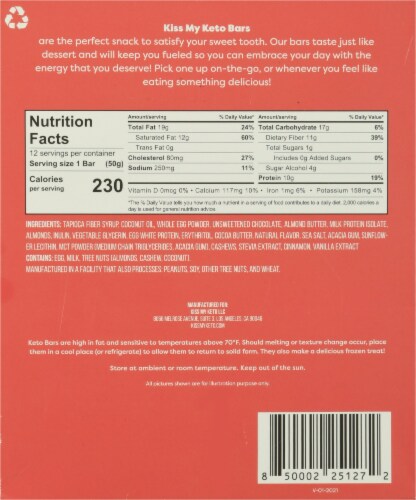 Kiss My Keto Chocolate Salted Caramel Keto Bars Perspective: back