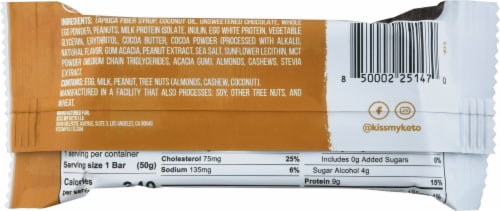 Kiss My Keto Chocolate Peanut Butter Nutrition Bars Perspective: back