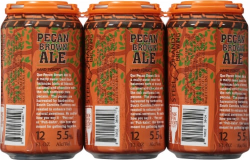 Steel Hands Brewing Pecan Brown Ale Craft Beer Perspective: back
