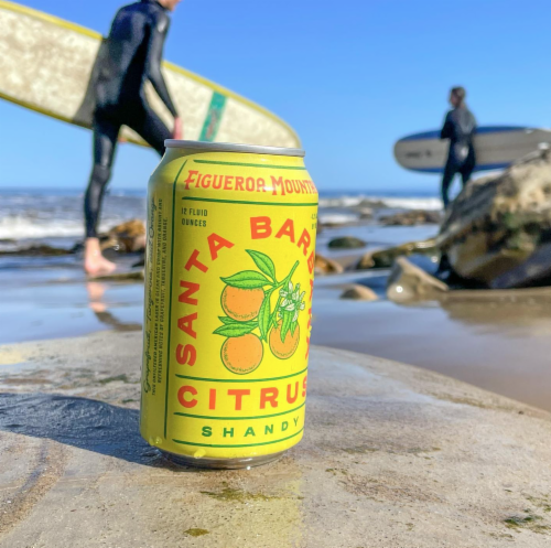 Figueroa Mountain Brewing Co. Santa Barbara Citrus Blonde Ale Beer Perspective: back