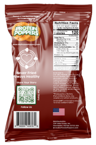 Protein Poppers® Sweet Hickory BBQ Chips Perspective: back