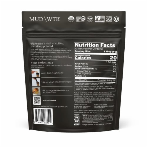 MUD\WTR® Rise Cacao Superfunctional Coffee Alternative Perspective: back