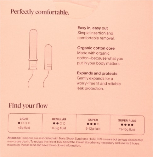 Cora® Organic Cotton Super Plus Tampons Perspective: back