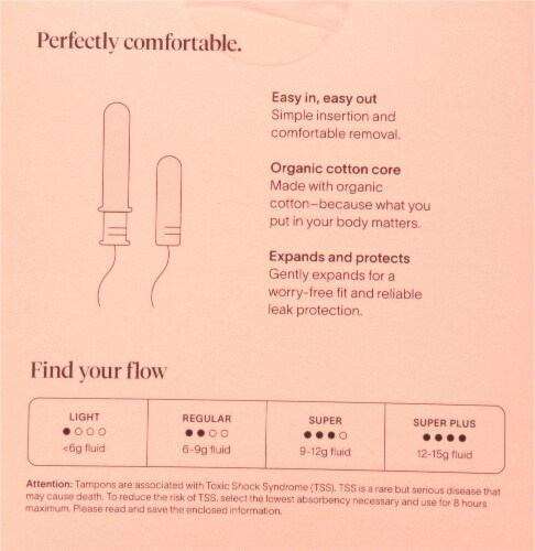 Cora® Organic Cotton Super Plus Tampons Perspective: back