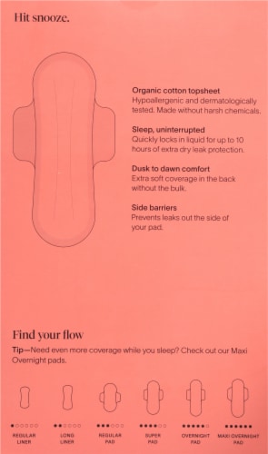 Cora™ Organic Cotton Overnight Pads Perspective: back