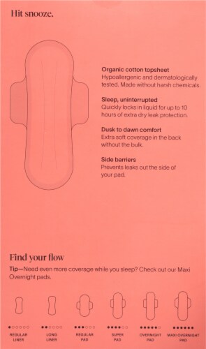 Cora™ Organic Cotton Overnight Pads Perspective: back