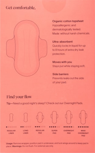 Cora™ Organic Cotton Ultra Thin Pads Perspective: back