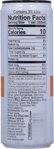 Tru® Energy® Wake Up Blend Orange Mango Energy Drink Perspective: back