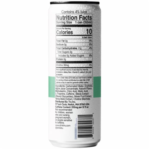 Tru® Focus® Brain Blend Apple Kiwi Energy Drink Perspective: back