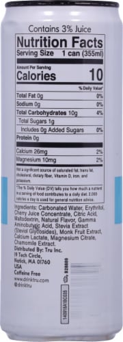 TRU® Dream Cherry Berry Sleep Flavored Sparkling Water Can Perspective: back