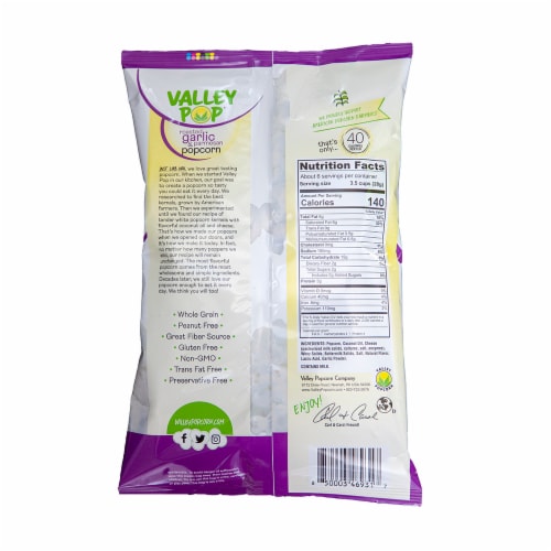 Valley Popcorn - Roasted Garlic & Parmesan Perspective: back