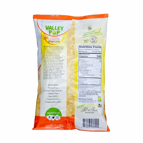 Valley Pop® Cheddar Cheese Popcorn Perspective: back