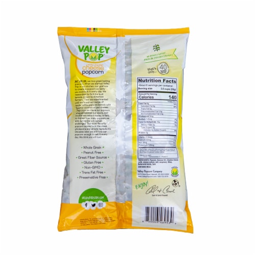 Valley Popcorn White Cheddar Cheese Popcorn Perspective: back