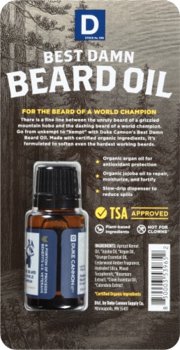 Duke Cannon Redwood Best Damn Beard Oil Perspective: back
