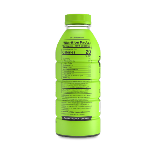 Prime Lemon Lime Sports Drink Bottle Perspective: back