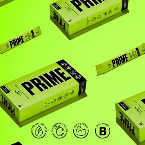Prime Hydration Lemon Lime Electrolyte Drink Mix Packets Perspective: back