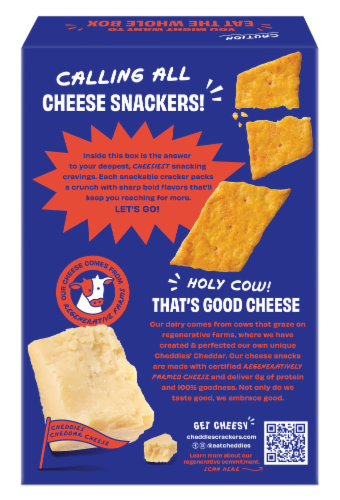 Cheddies® Spicy Cheddar Baked Cheesy Crackers Box Perspective: back