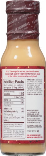 La Tourangelle® Organic Sesame Tamari Vinaigrette Salad Dressing Perspective: back