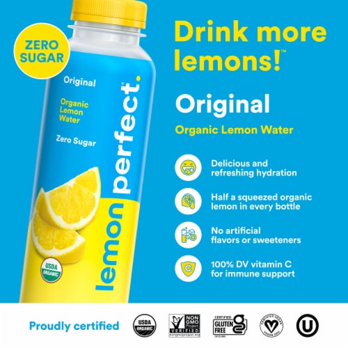 Lemon Perfect Original Organic Lemon Water Perspective: back