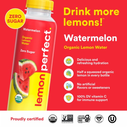 Lemon Perfect Watermelon Organic Lemon Water Perspective: back
