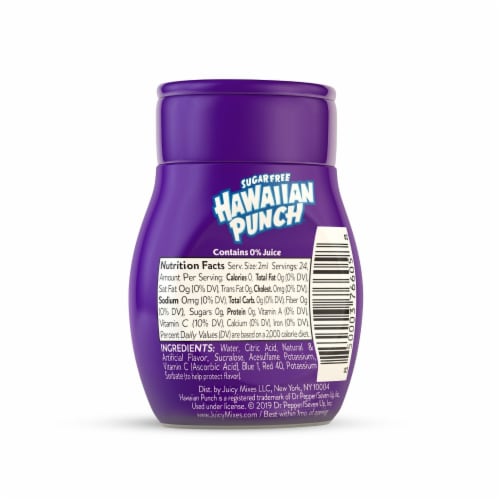 Hawaiian Punch Sugar Free Wild Purple Smash Liquid Water Enhancer Perspective: back