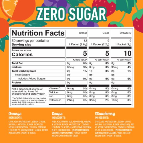 Crush® Sugar Free Drink Mix Sticks Variety Pack Perspective: back