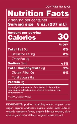 Clean Cause® Raspberry Sparkling Yerba Mate Energy Drink Perspective: back