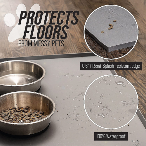Black dog food best sale mat