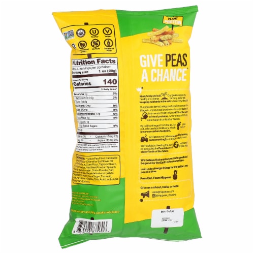 HIPPEAS Veggie Straws, Sour Cream & Onion, 3.75 oz, 12 ct Perspective: back