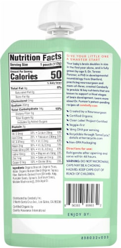Cerebelly Organic Broccoli Pear Baby and Toddler Stage 2 Baby Food Perspective: back