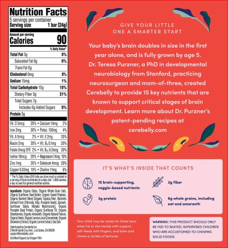 Cerebelly Strarberry Beet Smart Bars Snack Perspective: back