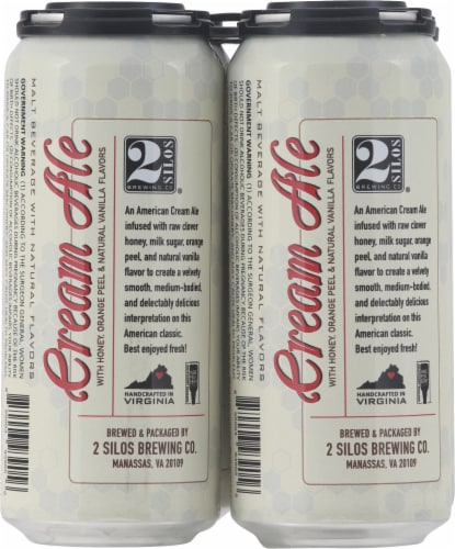 2 Silos Brewing Co Cream Ale Beer Perspective: back