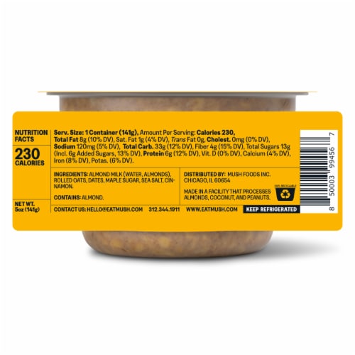 MUSH Maple Cinnamon Overnight Oats Perspective: back