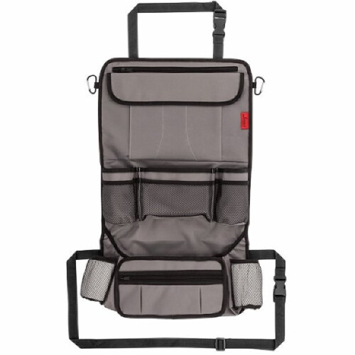 Lusso Gear Large Back Seat Car Organizer Grey Perspective: back