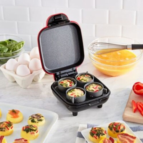 Dash® Egg Bite Maker in Red Perspective: back