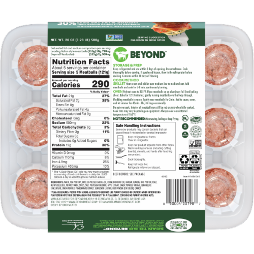 Beyond Meat® Italian Style Plant Based Meatballs Perspective: back